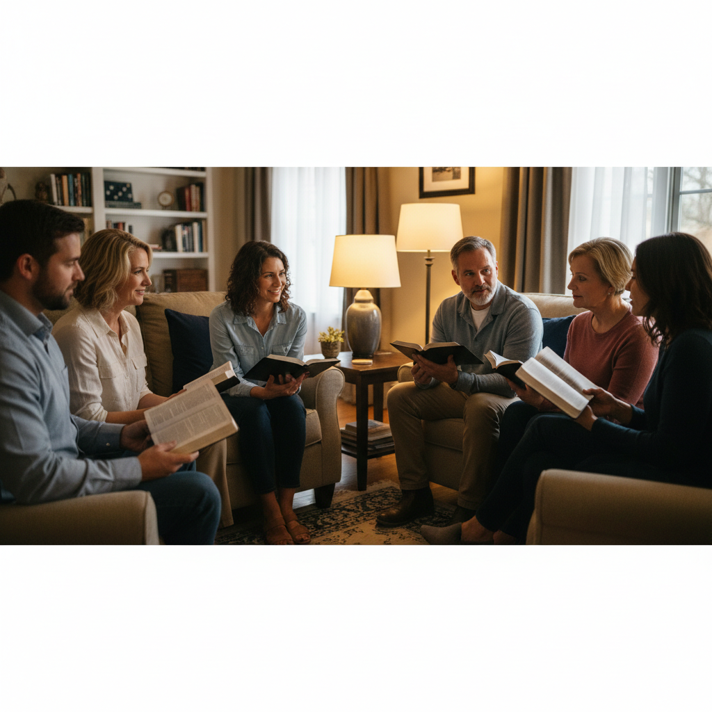 Members gathered together to read and share the Word
